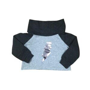 Crazy8 Girls Sweatshirt Size 5-6 Gray Metallic Lightning Bolt Turtleneck